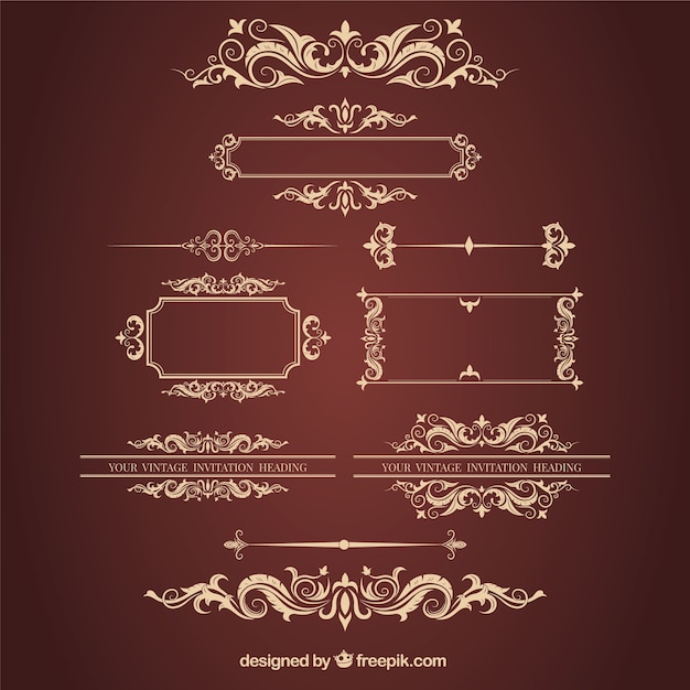 Free vector vintage wedding ornaments