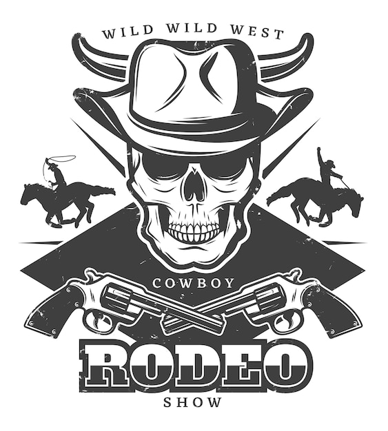 Free Vector vintage wild west rodeo