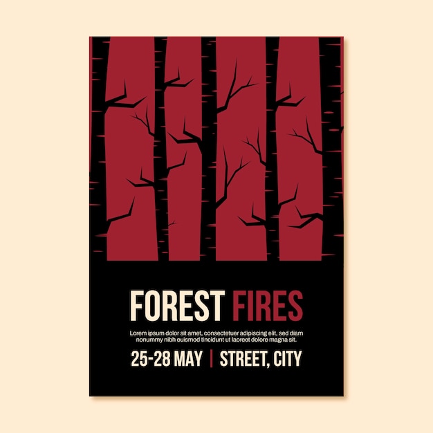 Free Vector vintage wildfire poster template