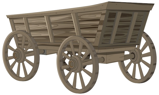 Free vector vintage wooden cart illustration