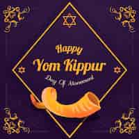 Free vector vintage yom kippur concept