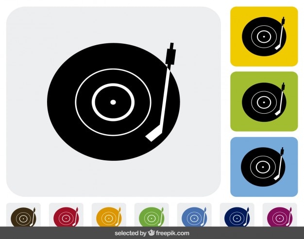 Free Vector vinyl disk icons collection