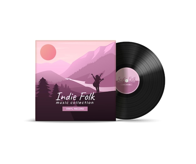 Free Vector vinyl record cover design