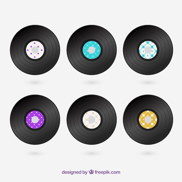 Free Vector vinyl record set