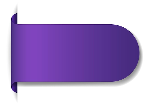 Violet banner design on white background