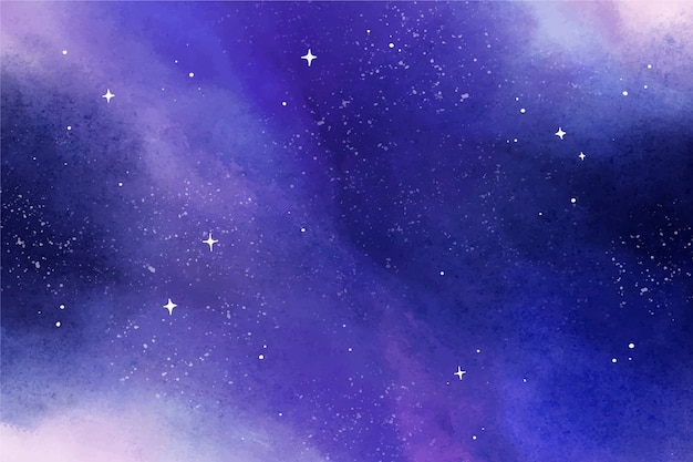 Free Vector violet watercolor galaxy background