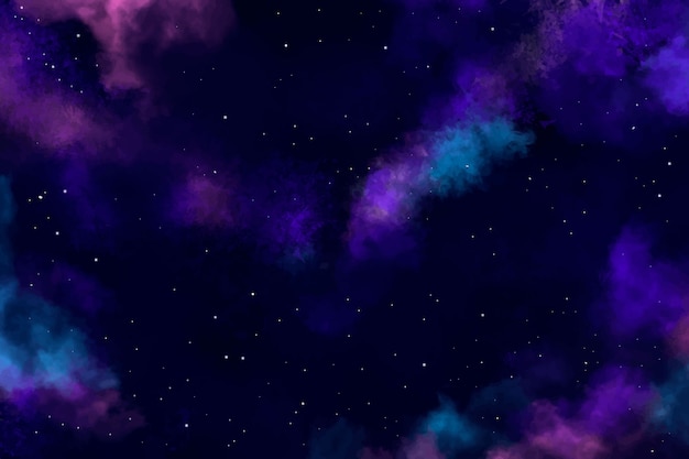 Free vector violet watercolor outer space background