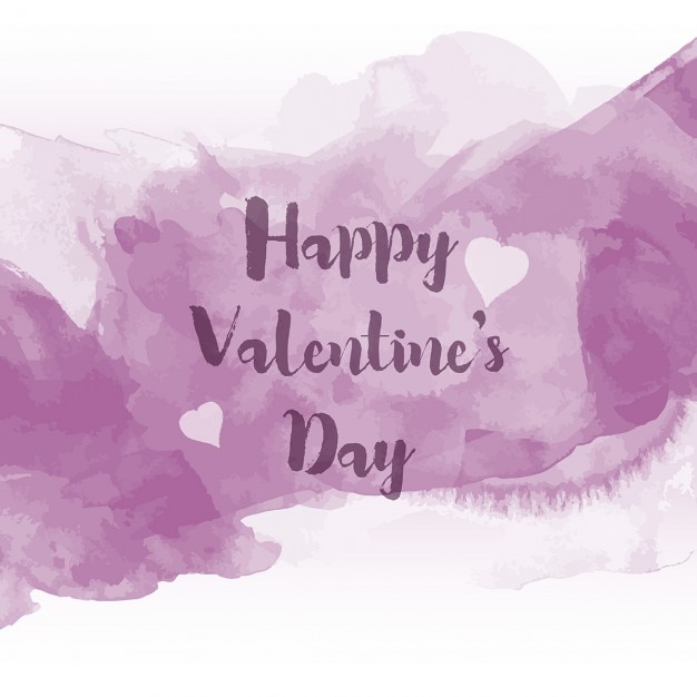 Free Vector violet watercolor valentine day background