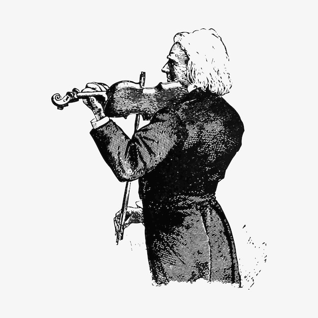 Free vector violinist vintage drawing