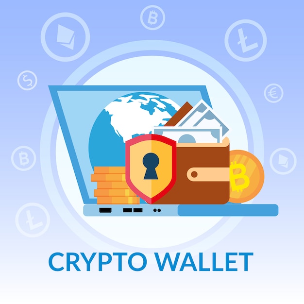 Free Vector virtual crypto wallet