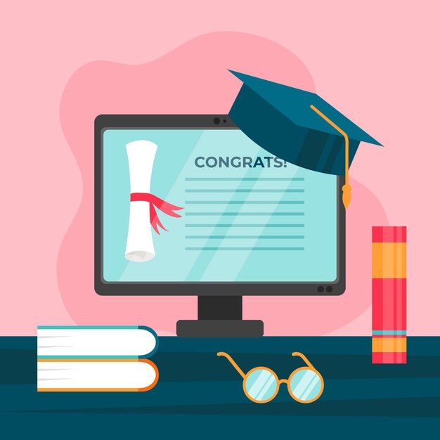 Virtual graduation ceremony concept