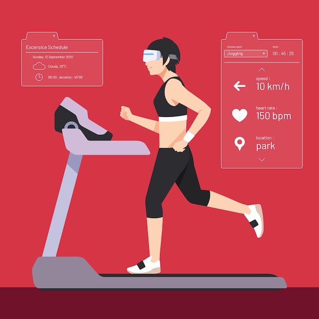 Virtual gym activity concept