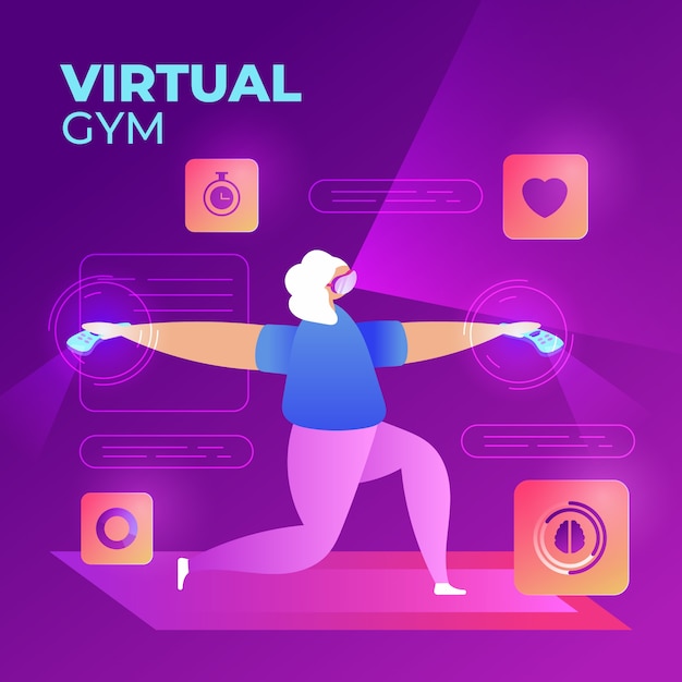 Free vector virtual gym concept