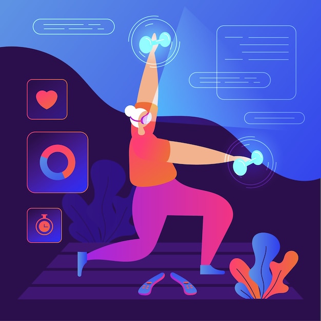 Free vector virtual gym concept