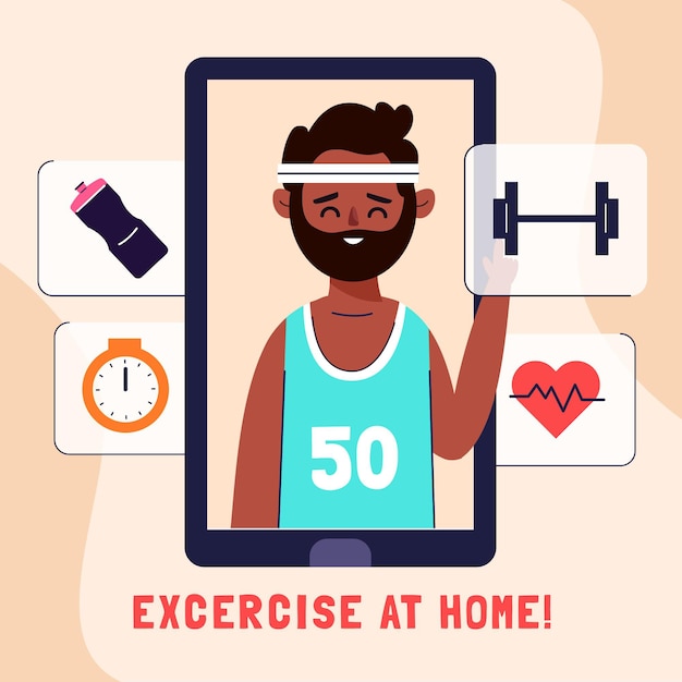 Free vector virtual gym concept