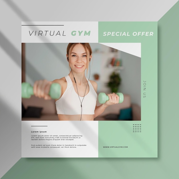 Virtual gym facebook sport post