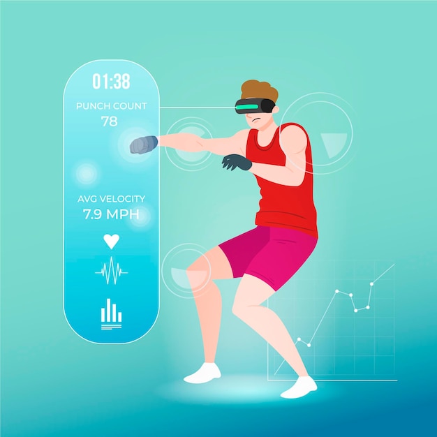 Free Vector virtual gym illustration concept