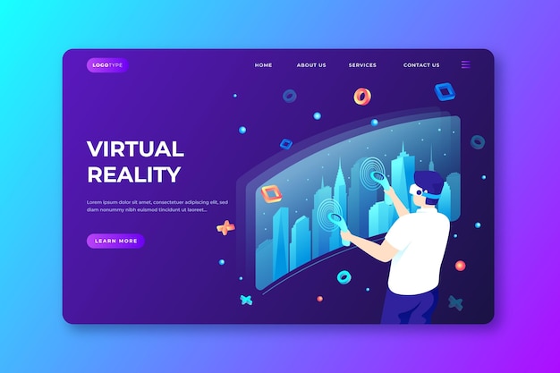 Virtual reality concept - landing page