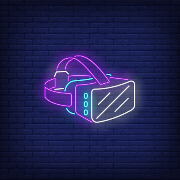 Virtual reality headset neon sign