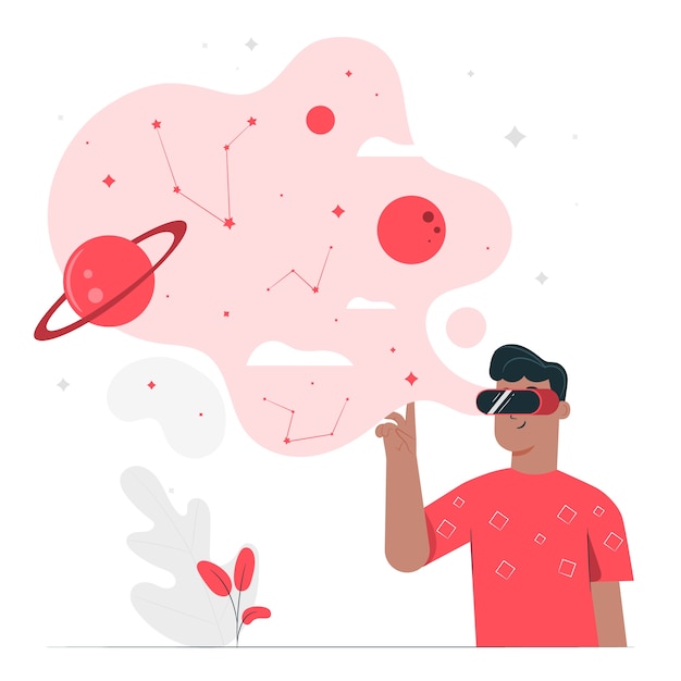 virtual reality illustration concept