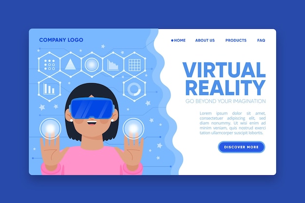 Free Vector virtual reality landing page headset concept