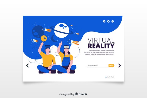 Virtual reality landing page template