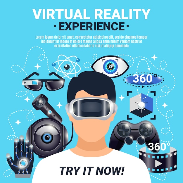 Free Vector virtual reality poster