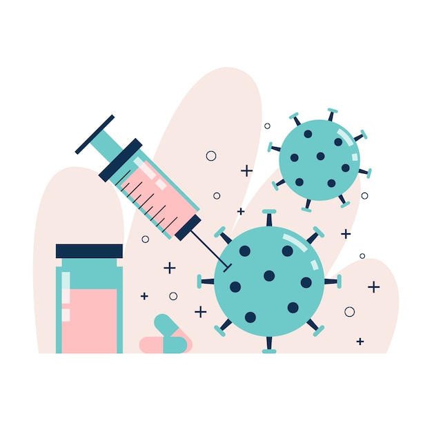 Free vector virus cure concept illustration