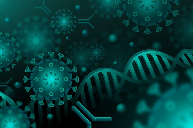 Virus particles interacting with antibody molecules - background