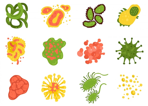 Free vector viruses and bacteria set