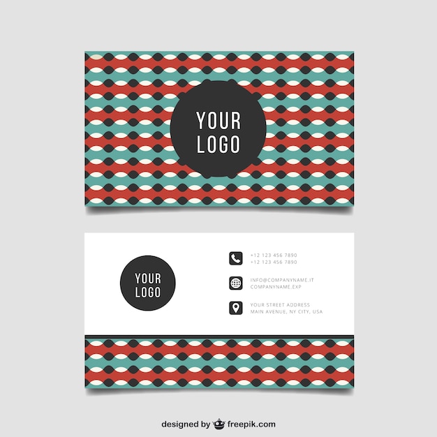 Free Vector visit card with abstract waves