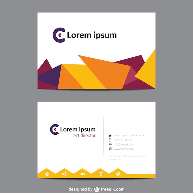 Visit card with geometric shapes