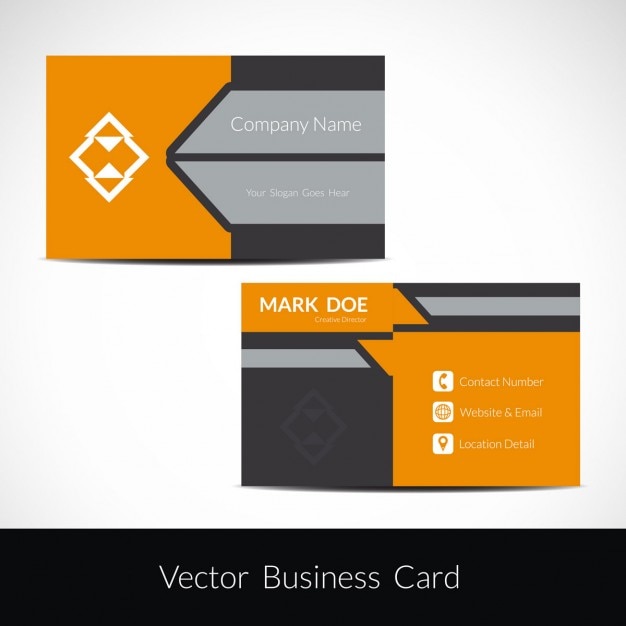 Free Vector visiting card in color grey and orange