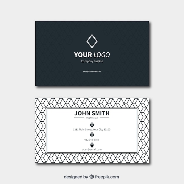 Visiting card with geometric shapes