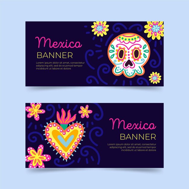 Viva mexico banners template