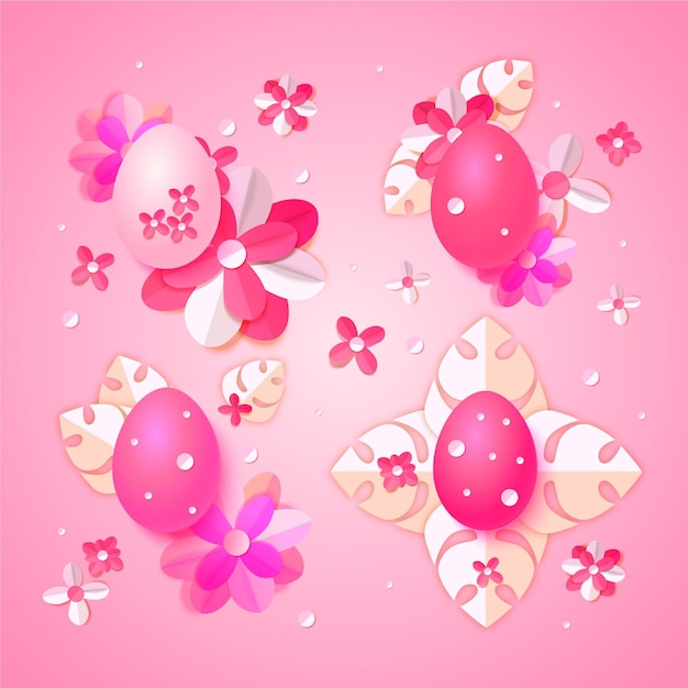 Free Vector vivid monochrome easter illustration in paper style