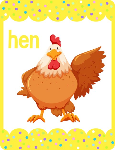 Vocabulary flashcard with word Hen