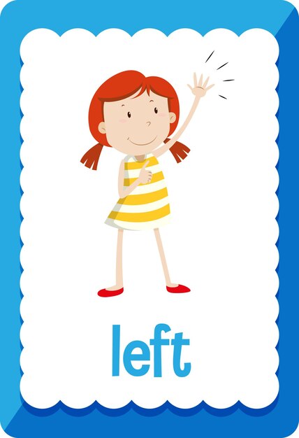 Vocabulary flashcard with word Left