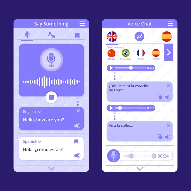 Voice translator app concept