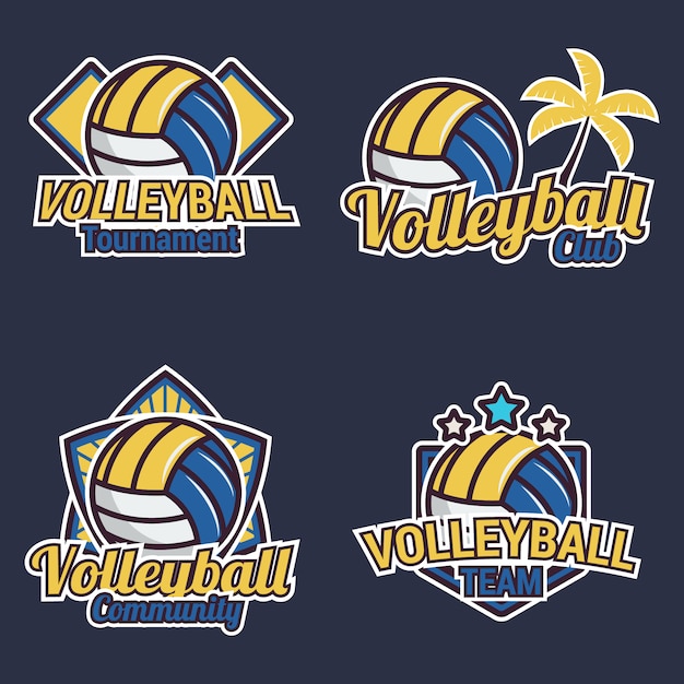 Free Vector volleyball label collection