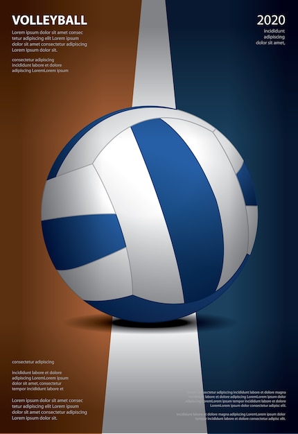 Free vector volleyball tournament poster