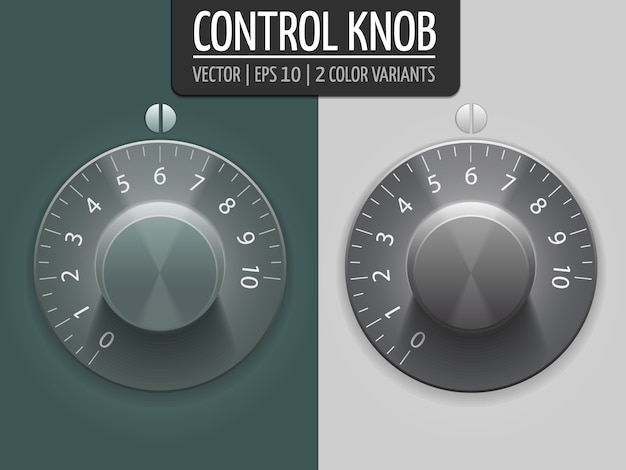 Free Vector volume control knobs, vector illustration. ui element for your design. eps10