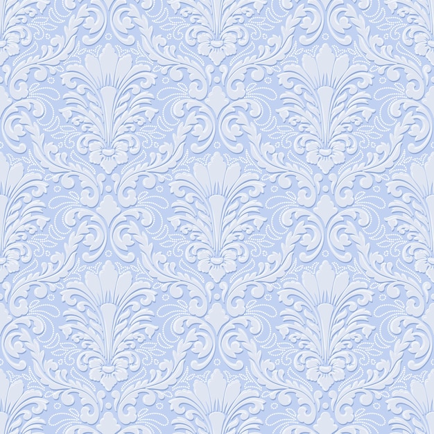 volumetric damask seamless pattern background