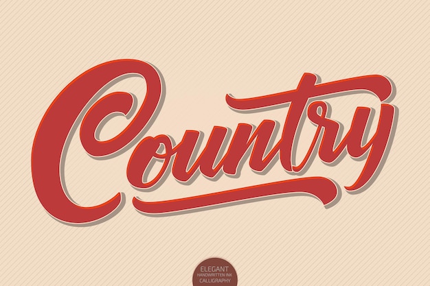 Volumetric hand drawn Country lettering