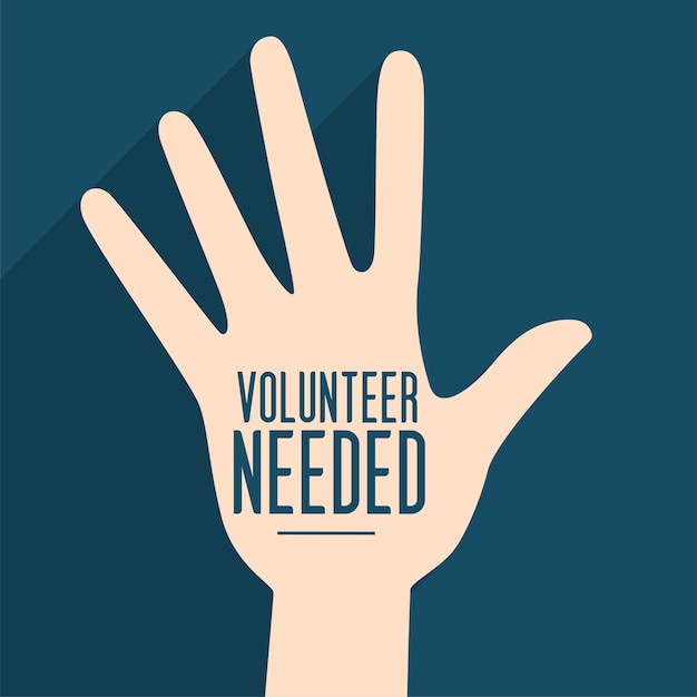 Free Vector volunteer needed assistance background for social campaign vector