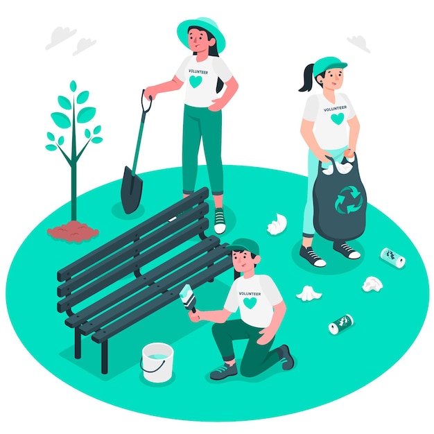 Free vector volunteering concept illustration