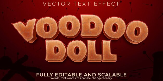 Voodoo halloween text effect, editable scary and witch text style