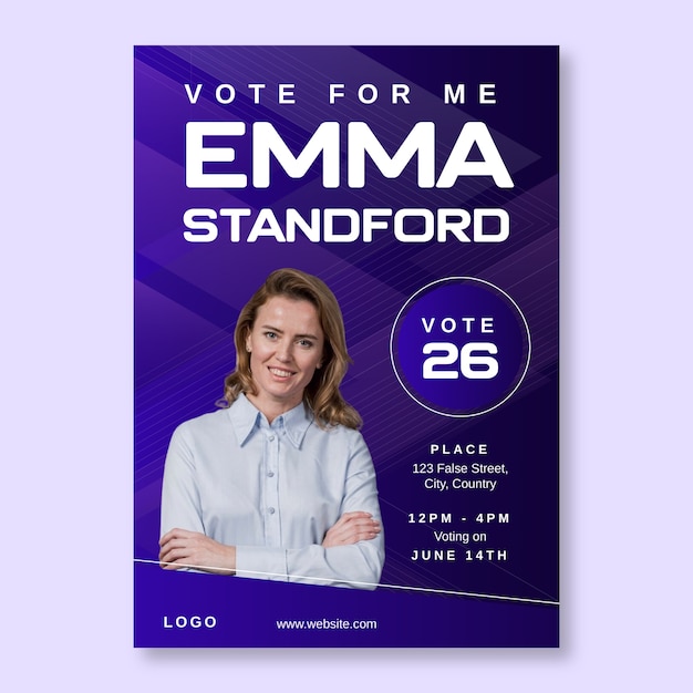 Free Vector vote election poster template design