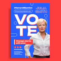 Free vector vote election poster template design