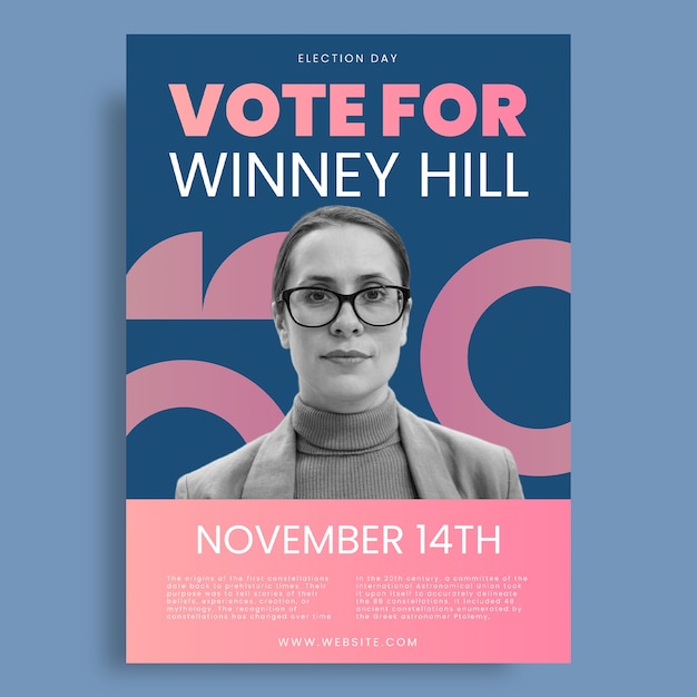 Free vector vote election poster template design